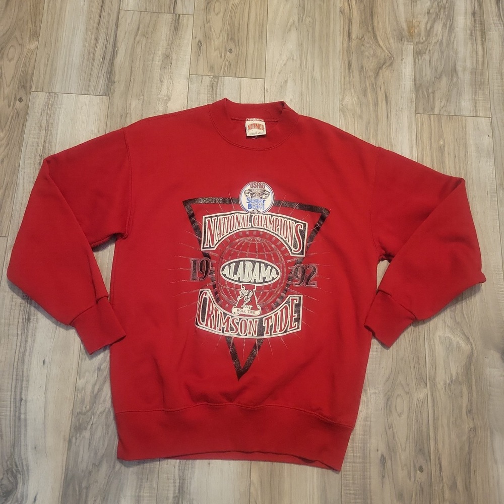 Vintage 90s Alabama Crimson Tide Crewneck Sweatshirt Mens Medium Nutmeg USA Made